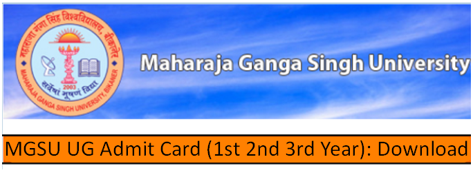 MGSU Admit Card 2024 लिंक जारी 1st 2nd 3rd Year BA BSc BCom: Download ...