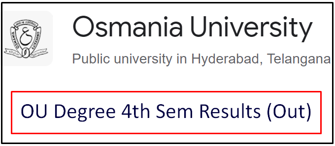 OU Degree 4th Sem Results 2024 Manabadi (Link OUT), Check Osmania ...