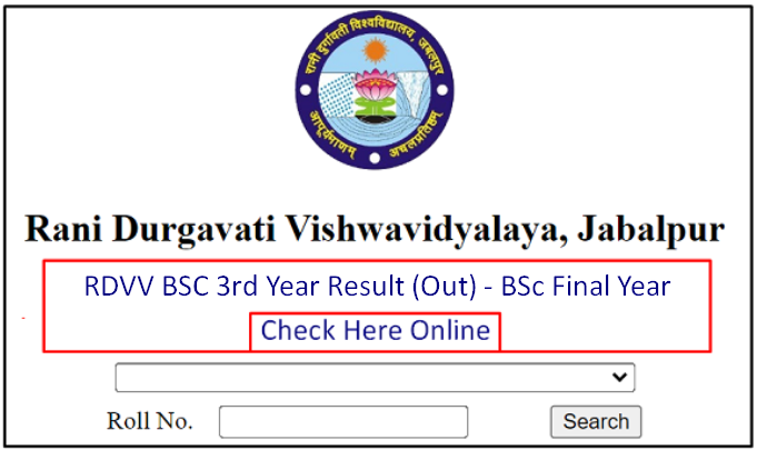 RDVV B.Sc 3rd Year Result 2024 रिजल्ट जारी Final Year (Link), Rani ...