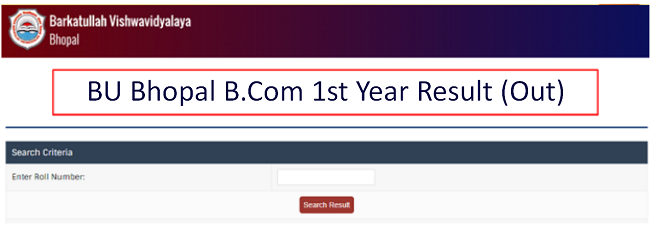 BU Bhopal B.Com 1st Year Result 2023 चेक करें (Link), Check BU Bhopal ...