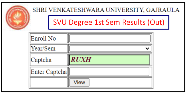 SVU Degree 1st Sem Results 2024 Link Out Check SV University Degree 