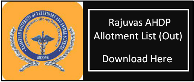 Rajuvas AHDP 2nd Allotment List 2023 (लिंक जारी), Download 2nd List  @ - UnivExamResult