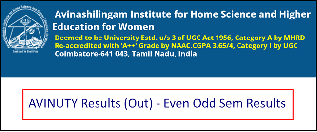 Avinashilingam University Results 2024 (Link OUT) UG PG, Get AVINUTY ...