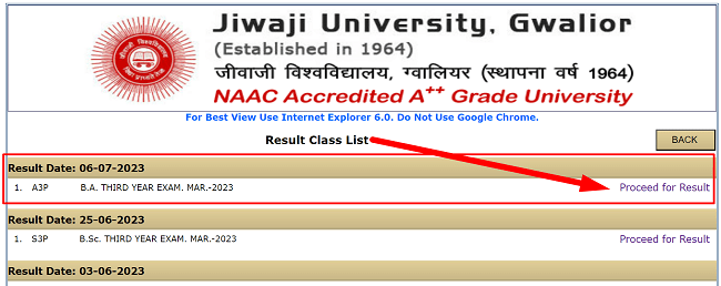 Jiwaji University BA 3rd Year Result 2023 जारी हुआ (Link), Download BA ...