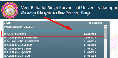 Vbspu B Ed Result Out Th Semester Link Purvanchal