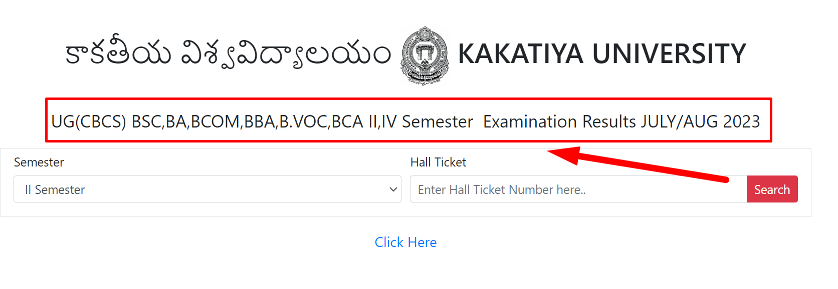 KU Degree 4th Sem Results 2024 (Link OUT), Kakatiya University Results