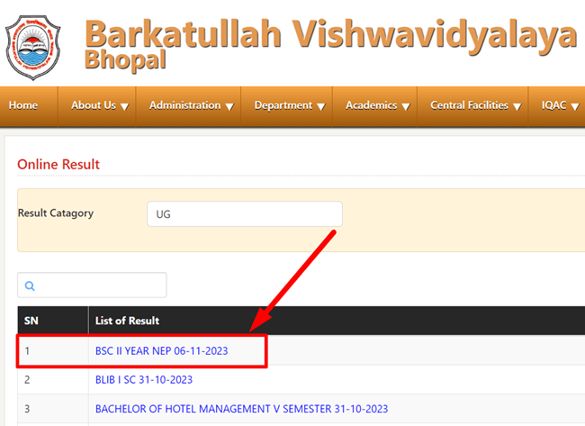 BU Bhopal B.Sc 2nd Year Result 2023 रिजल्ट जारी (Link), Barkatullah ...