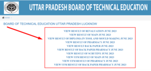 BTEUP D Pharma Revaluation Result 2023 घोषित Link, UPBTE Pharmacy June ...