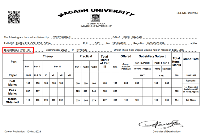 Magadh University Ba Part 3 Result 2023 2019 22 घोषित Link Check